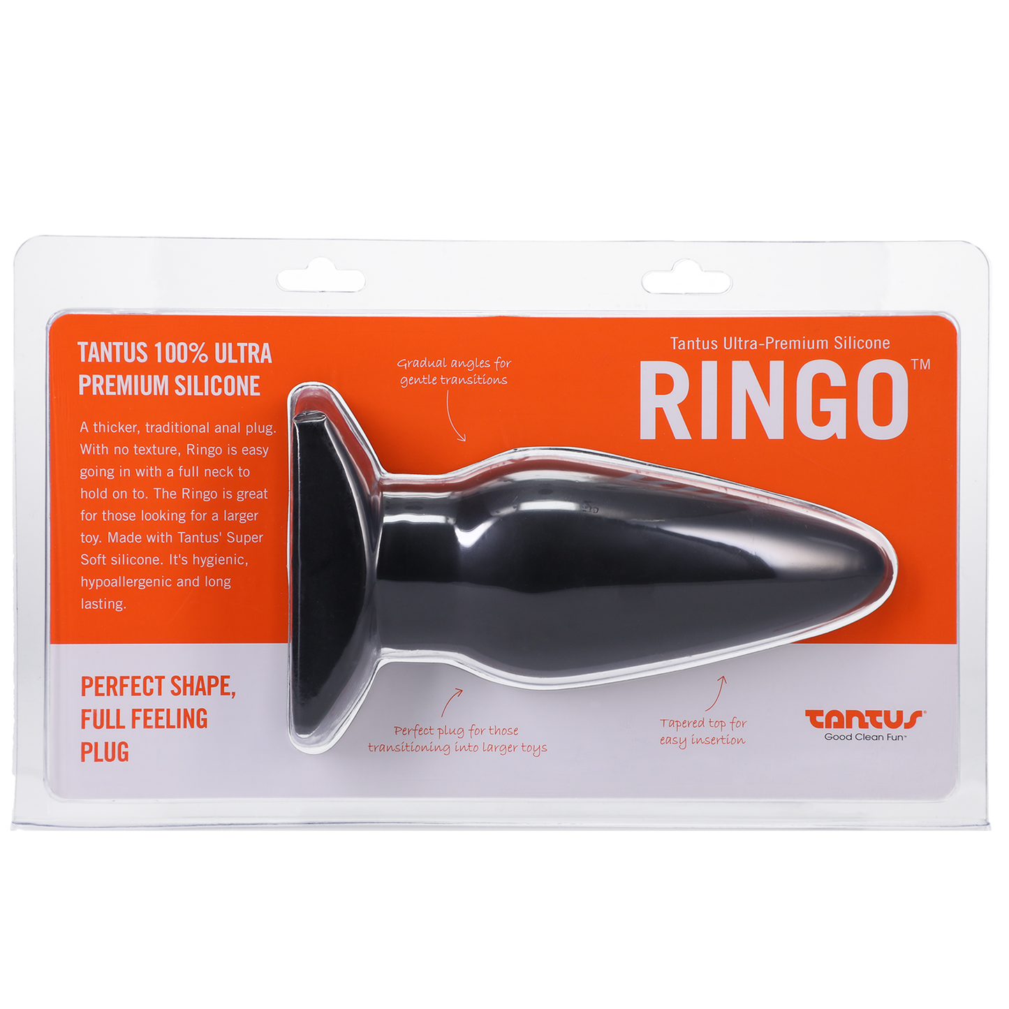 Large silicone butt plug for advanced users – Tantus Ringo full size view
