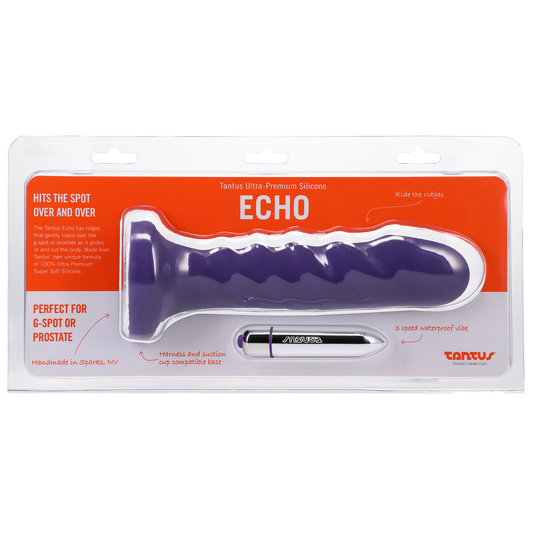 Tantus Silicone Echo Silicone Vibrator - Midnight Purple