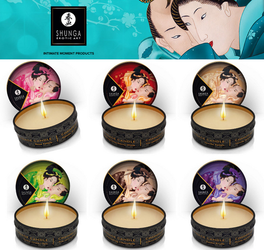 6-Pack Shunga Edible Massage Candle Set – Romantic Scents Travel Collection