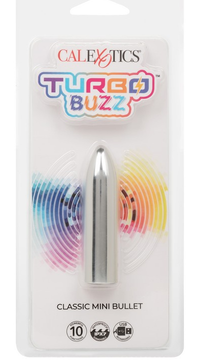 CalExotics Turbo Buzz Classic Mini Bullet Silver
