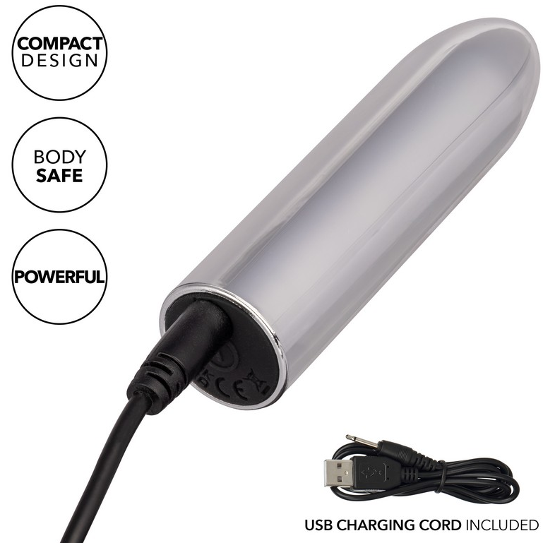 CalExotics Turbo Buzz Classic Mini Bullet Silver