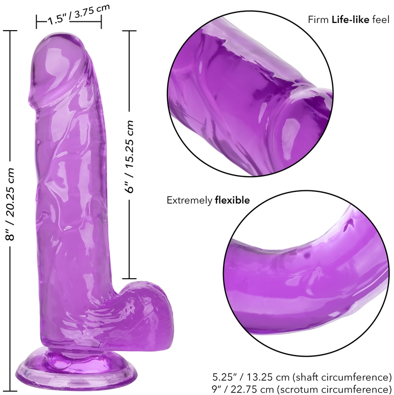 CalExotics Queen 6” Jelly Dildo Purple