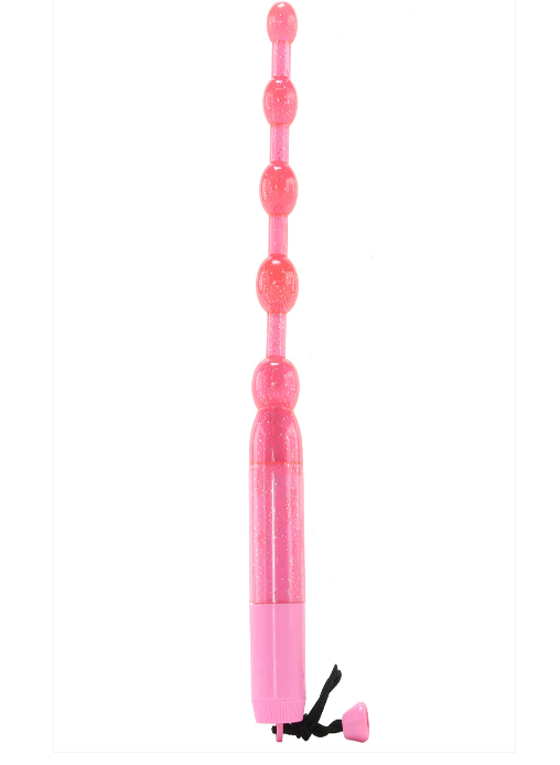 CalExotics Waterproof Vibrating Pleasure Beads – Flexible Pink Beaded Vibe | PurpleNight.ca