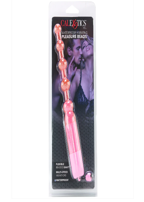 CalExotics Waterproof Vibrating Pleasure Beads – Flexible Pink Beaded Vibe | PurpleNight.ca