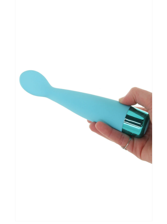 CalExotics Eden Silicone Scoop Vibe – Teal Rechargeable Waterproof Vibrator | PurpleNight.ca