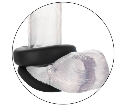 CalExotics Link Up Optimum Vibrating Ring Set – Black with Dual Silicone Rings