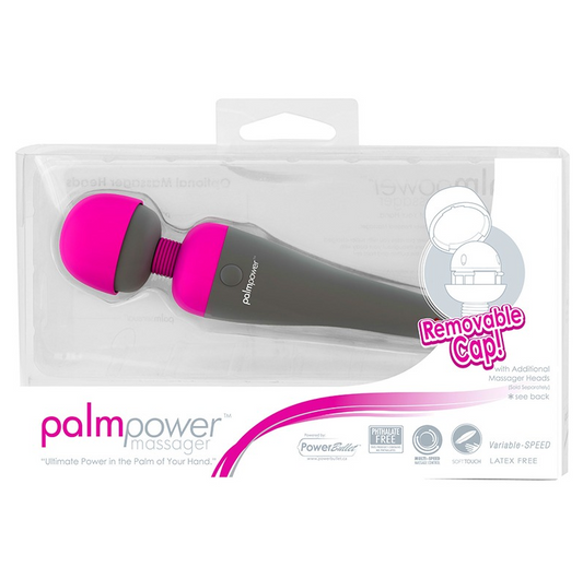 BMS PalmPower Massager – Plug-In Wand Vibrator with Silicone Head and Power Cord