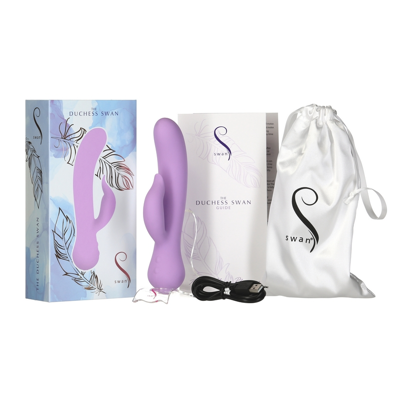 BMS The Duchess Swan Lilac Royalty – Dual Silicone Vibrator in Light Purple