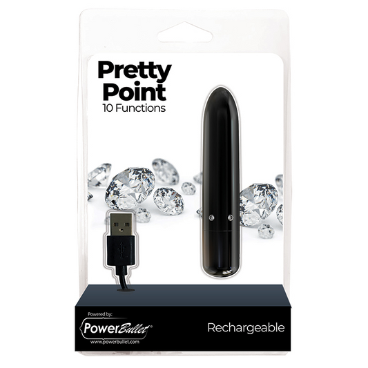 BMS Pretty Point 4" Bullet Vibrator – Crystal-Accented Compact Power Vibe with Pointed Tip