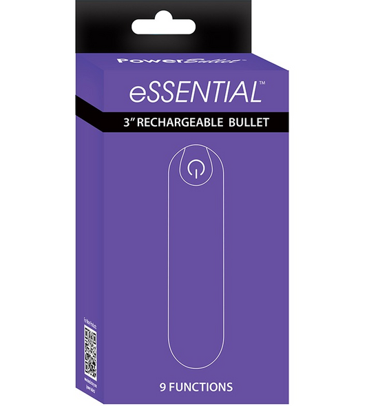PowerBullet Essential 3.5” Rechargeable Bullet Vibrator – Compact with Travel Case