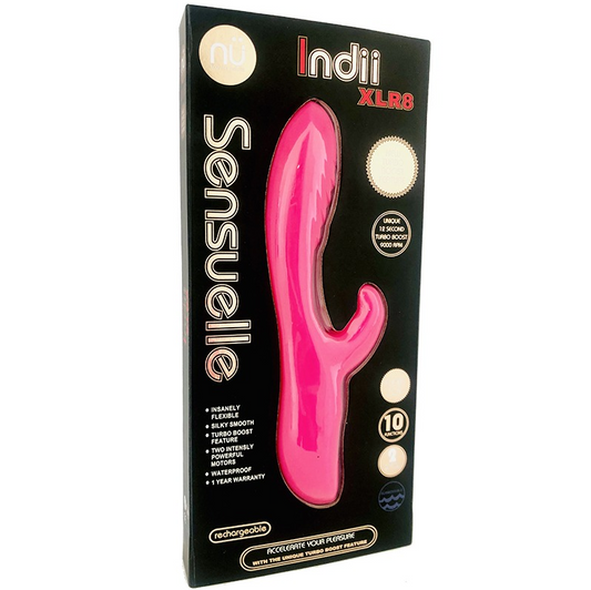 nü Sensuelle Indii XLR8 – Flexible rabbit vibrator with flickering clitoral stimulator and Turbo Boost mode