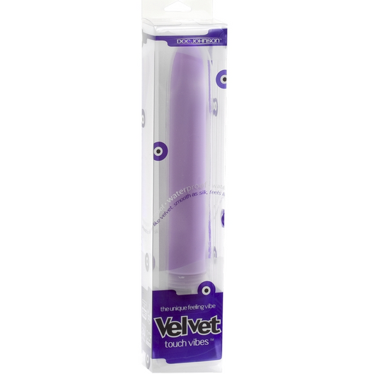 Doc Johnson 7″ Velvet Touch Vibe – Lavender waterproof multi-speed vibrator with velvet finish
