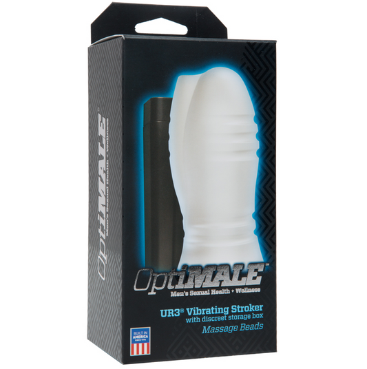 Doc Johnson OptiMALE Vibrating Stroker Massage Beads Frost