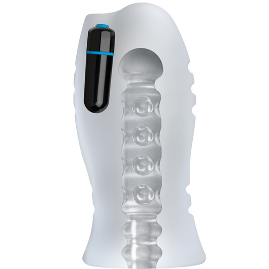 Doc Johnson OptiMALE Vibrating Stroker Massage Beads Frost