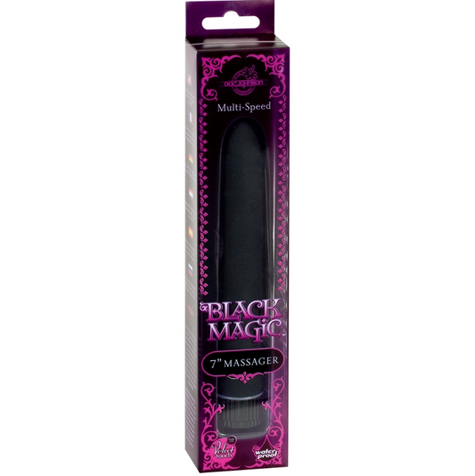 Doc Johnson Black Magic 7″ Vibe – Classic black waterproof vibrator with velvet-touch finish