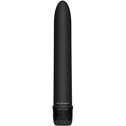 Doc Johnson Black Magic 7″ Vibe – Classic black waterproof vibrator with velvet-touch finish