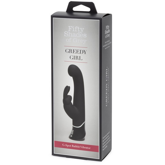 Fifty Shades of Grey Greedy Girl – Rechargeable Silicone G-Spot Rabbit Vibrator with Storage Bag