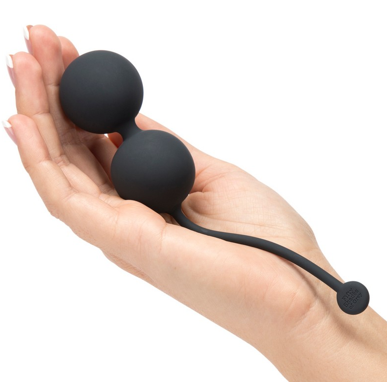 Silicone jiggle balls from Fifty Shades of Grey with retrieval cord – designed for kegel toning and internal pleasure