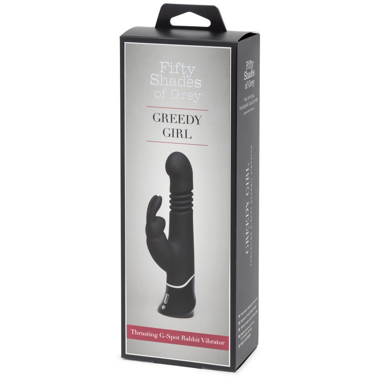 Fifty Shades of Grey Greedy Girl Thrusting Rabbit – Rechargeable G-Spot & Clitoral Vibrator with Storage Bag