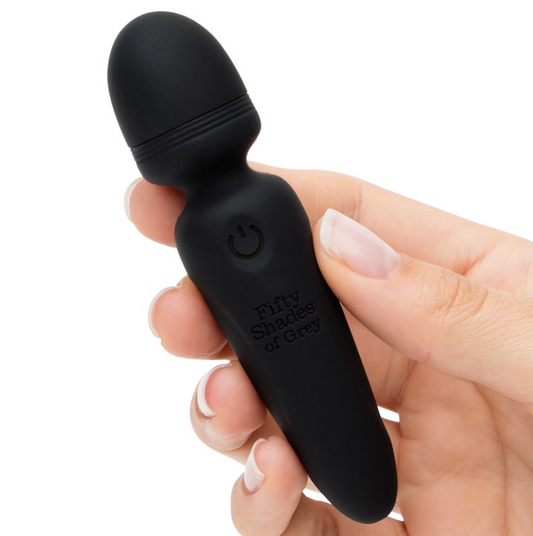 Fifty Shades Sensation Mini Wand Vibrator – Rechargeable, Silicone, 20 Modes