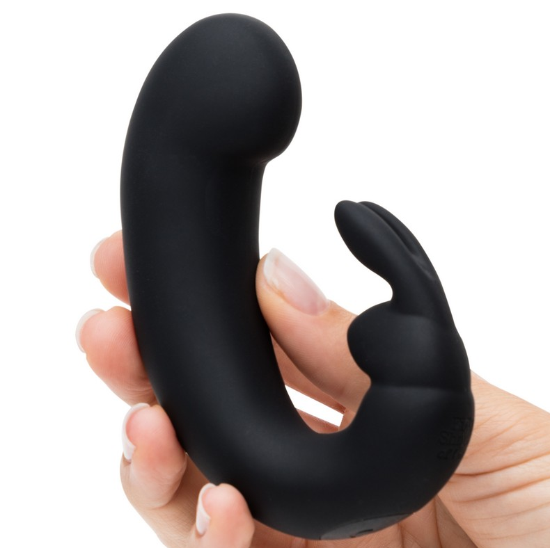 Fifty Shades Sensation Rechargeable G-Spot Rabbit Vibrator – Curved Shaft, Dual Stimulation