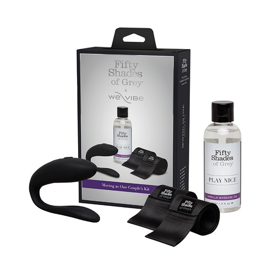 Fifty Shades of Grey – Moving As One Couples Kit with We-Vibe Sync Lite, Silky Wrist Ties & Massage Oil