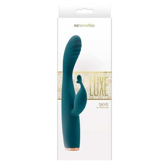 NS Novelties Luxe Skye Rabbit Vibrator – Slim, Platinum Silicone Dual-Stimulation Toy