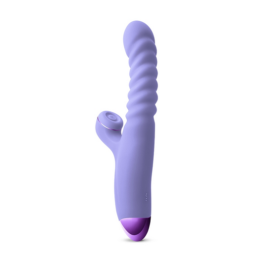 NS Novelties Luxe Nova thrusting and throbbing vibrator – dual-action stimulator with silicone body, clitoral arm, and powerful dual motors.