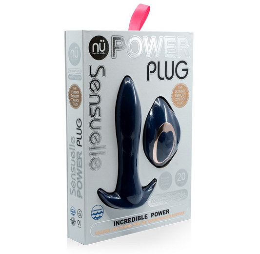 nü Sensuelle R/C Power Plug – Slim Vibrating Remote Control Anal Plug, Waterproof & Rechargeable
