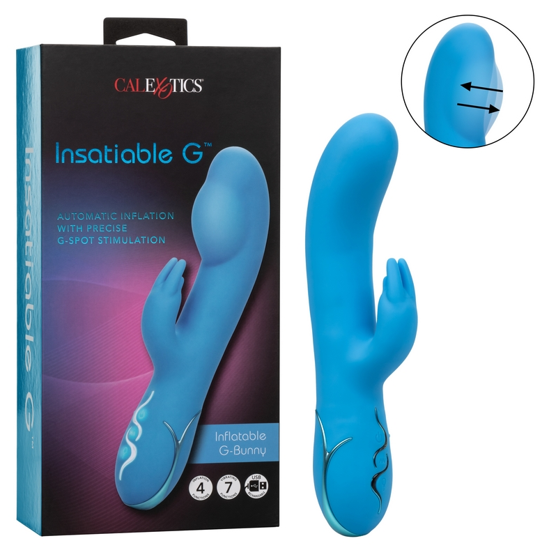 CalExotics Insatiable G – Inflatable G-Bunny Vibrator with Vibration and Tickler