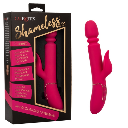 Calexotics Shameless Slim Charmer – Thrusting Slim Vibrator with Flickering Teaser