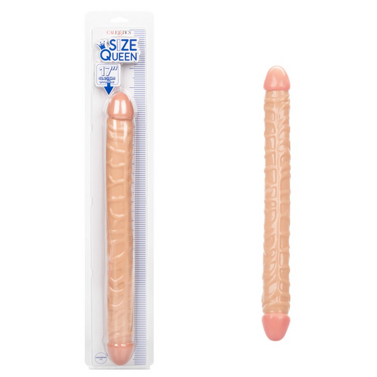 CalExotics Size Queen 17" Double Dong – Realistic Dual-Ended Dildo