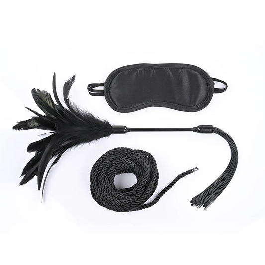 Sportsheets S&M Shadow Tie & Tickle Kit with Blindfold, Ropes, and Tickler