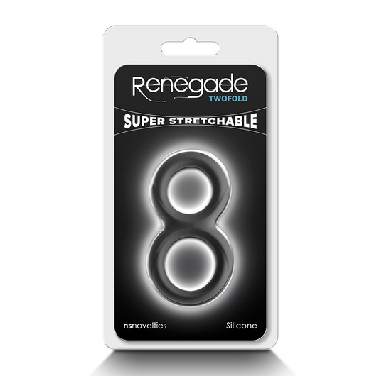 NS Twofold Cock & Ball Ring Black