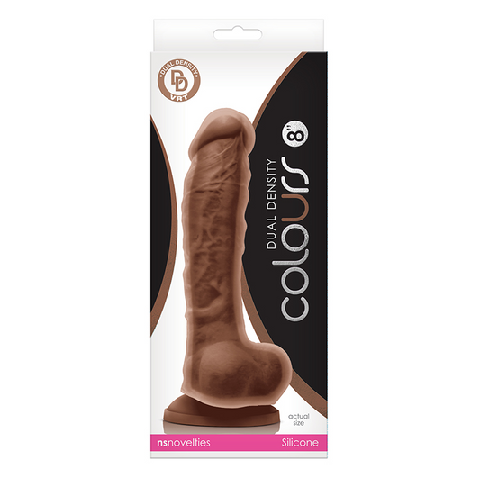 NS Colours Dual Density 8″ Dildo Brown