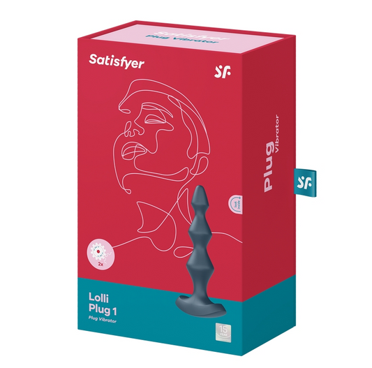 Satisfyer Lolli-Plug 1 Dark Teal – Textured silicone vibrating anal plug with dual motors and T-shaped base