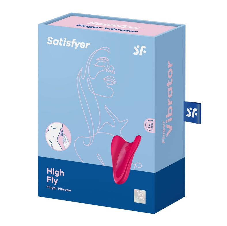 Satisfyer High Fly Finger Vibrator in mint green with curved wing design