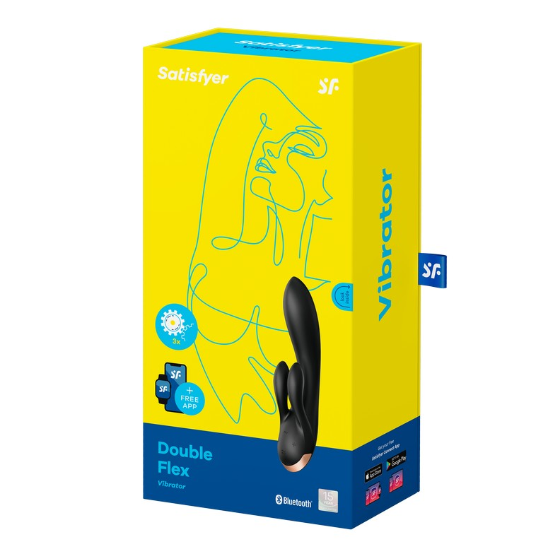 Satisfyer Double Flex Black – Triple Motor App-Controlled G-Spot and Clitoral Vibrator