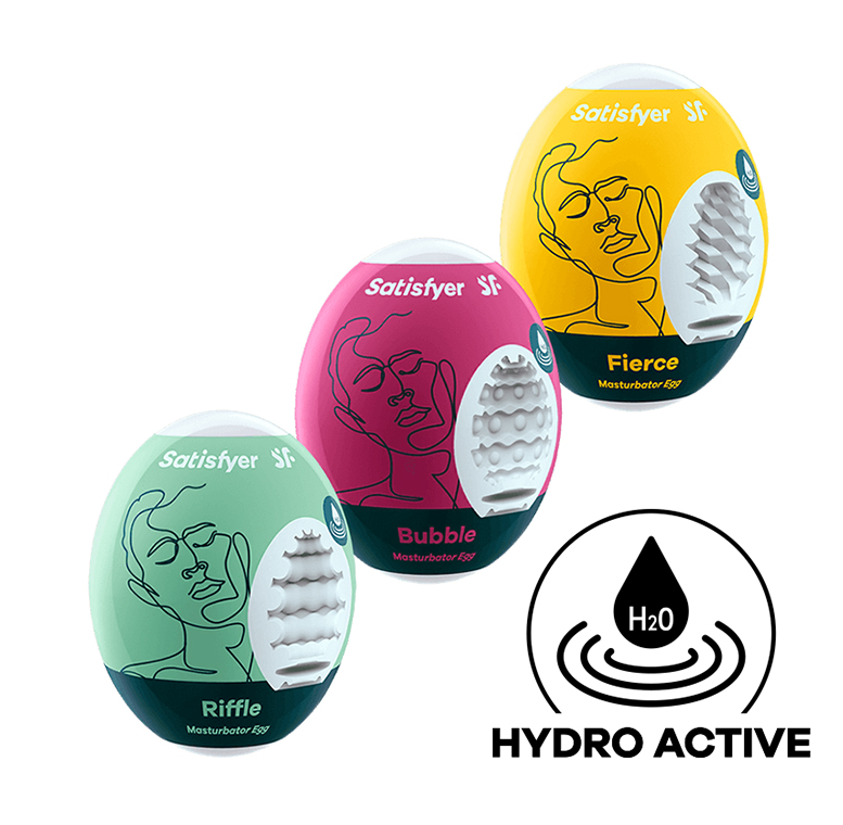 Satisfyer Masturbation Egg 3 Pack – Riffle, Bubble, Fierce Packaging