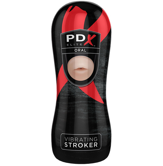 Pipedream PDX Elite Vibrating Oral Stroker Light/Black