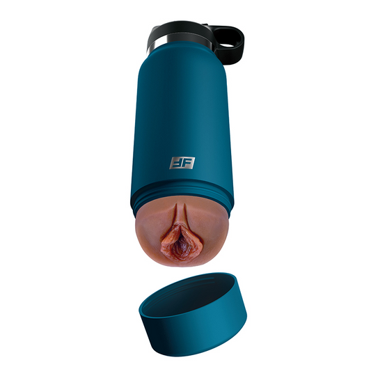 Pipedream PDX Plus Fuck Flask Private Pleaser Blue Bottle Brown