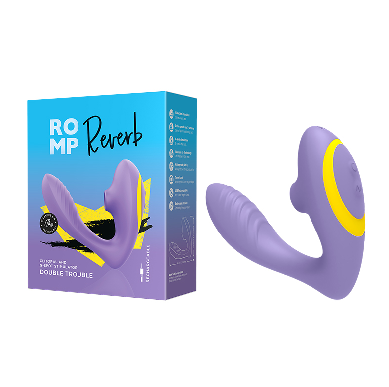 ROMP Reverb dual stimulator with suction and internal arm