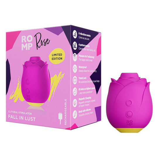 ROMP Rose Clitoral Stimulator with air pulse opening and rosebud shape