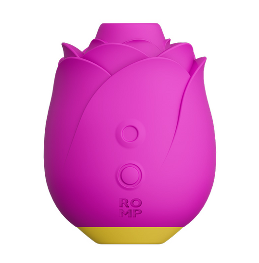 ROMP Rose stimulator with magnetic USB charger and safety instructions