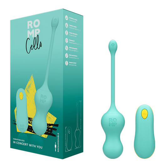 ROMP Cello teal vibrating egg with remote