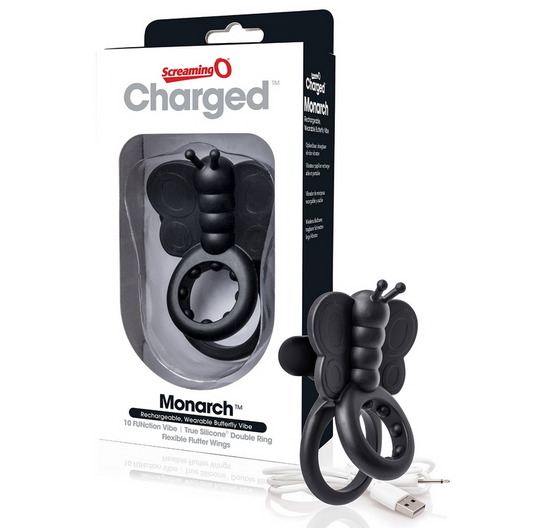 Screaming O Charged Monarch Wearable Butterfly Black