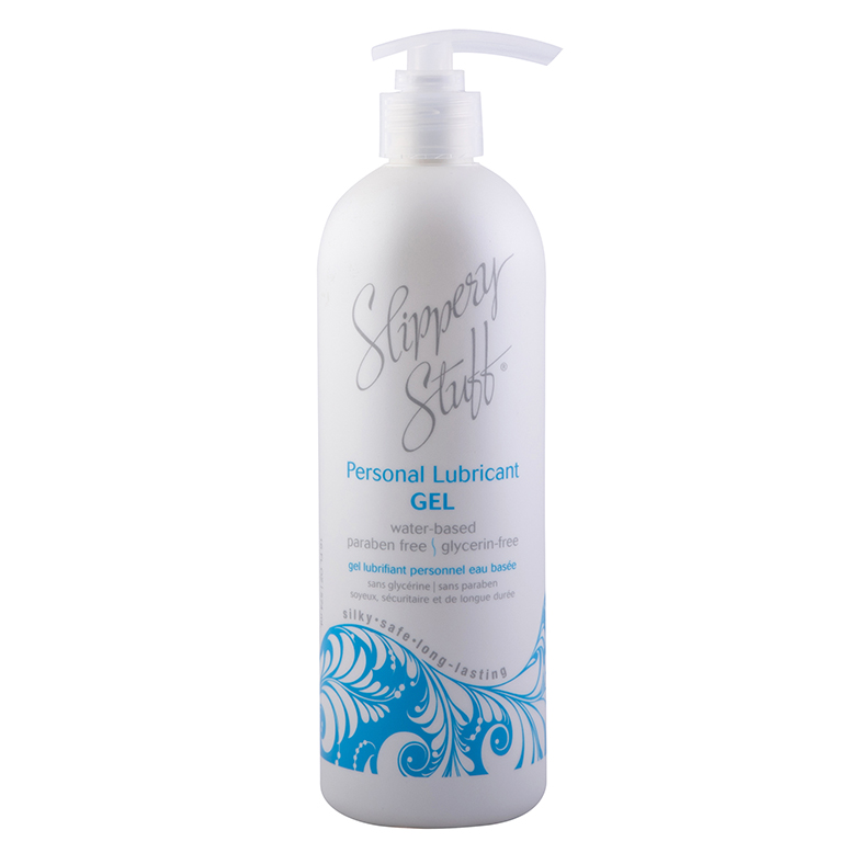 Slippery Stuff Personal Lube – 16oz paraben-free, glycerin-free gel formula in blue label bottle
