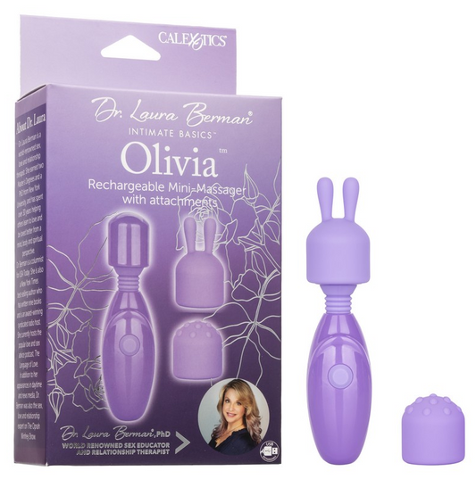 Olivia Rechargeable Mini Wand Massager with Bunny Ear Tip