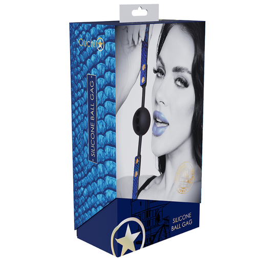 Ouch Silicone Ball Gag Blue