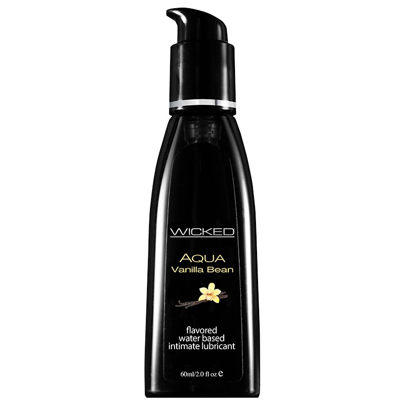 Wicked Aqua Vanilla Bean Flavored Lube – 2oz kissable water-based lubricant with smooth vanilla flavor